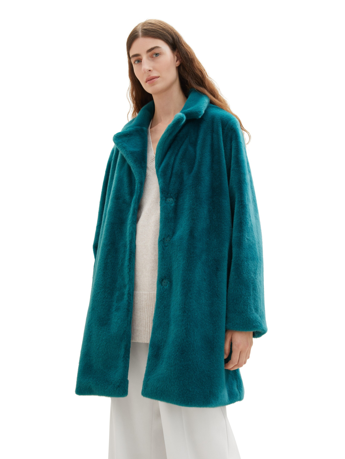 Dámský zimní kabát TOM TAILOR zelený-XS