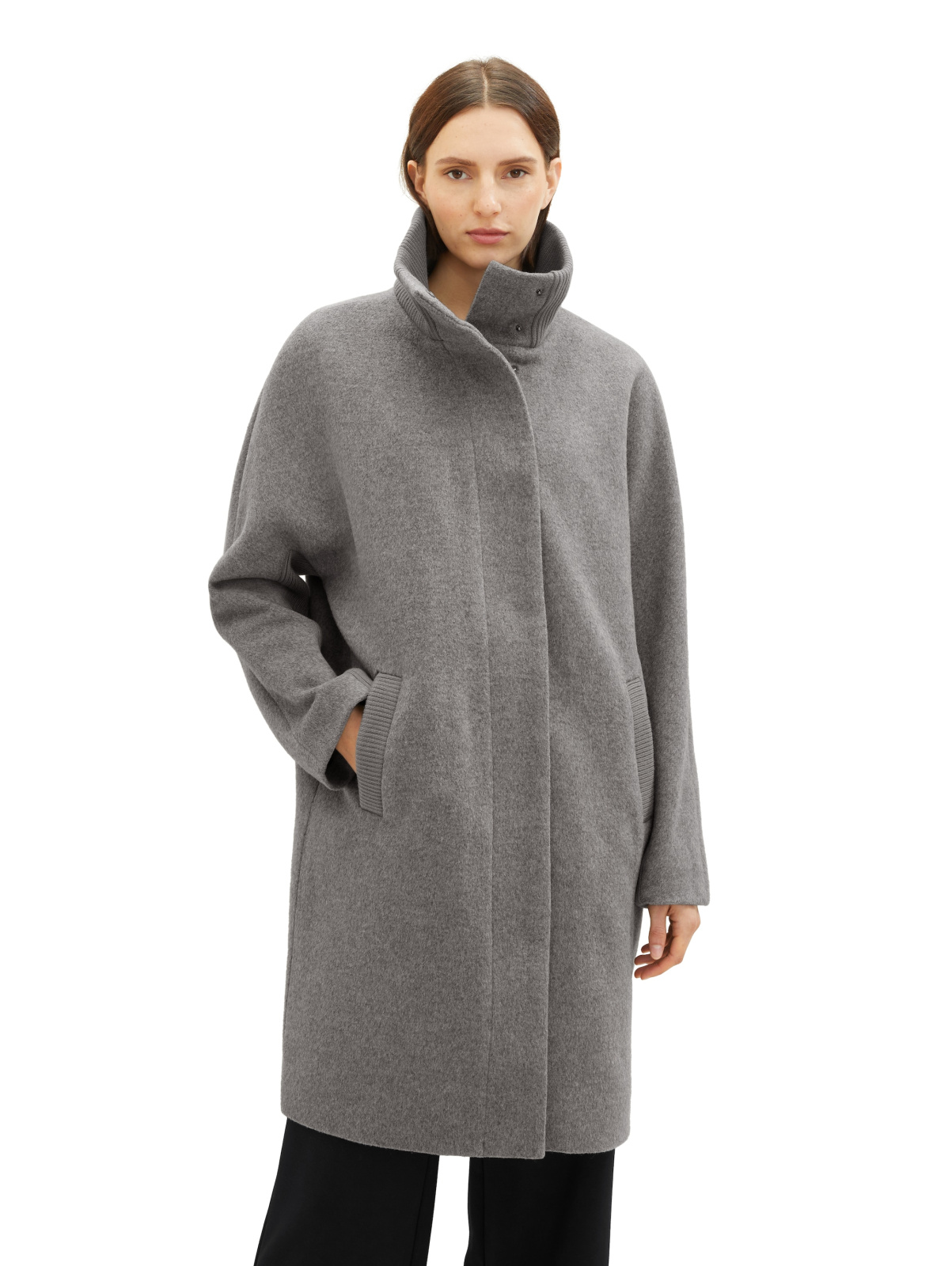Dámský zimní kabát TOM TAILOR šedý-XL